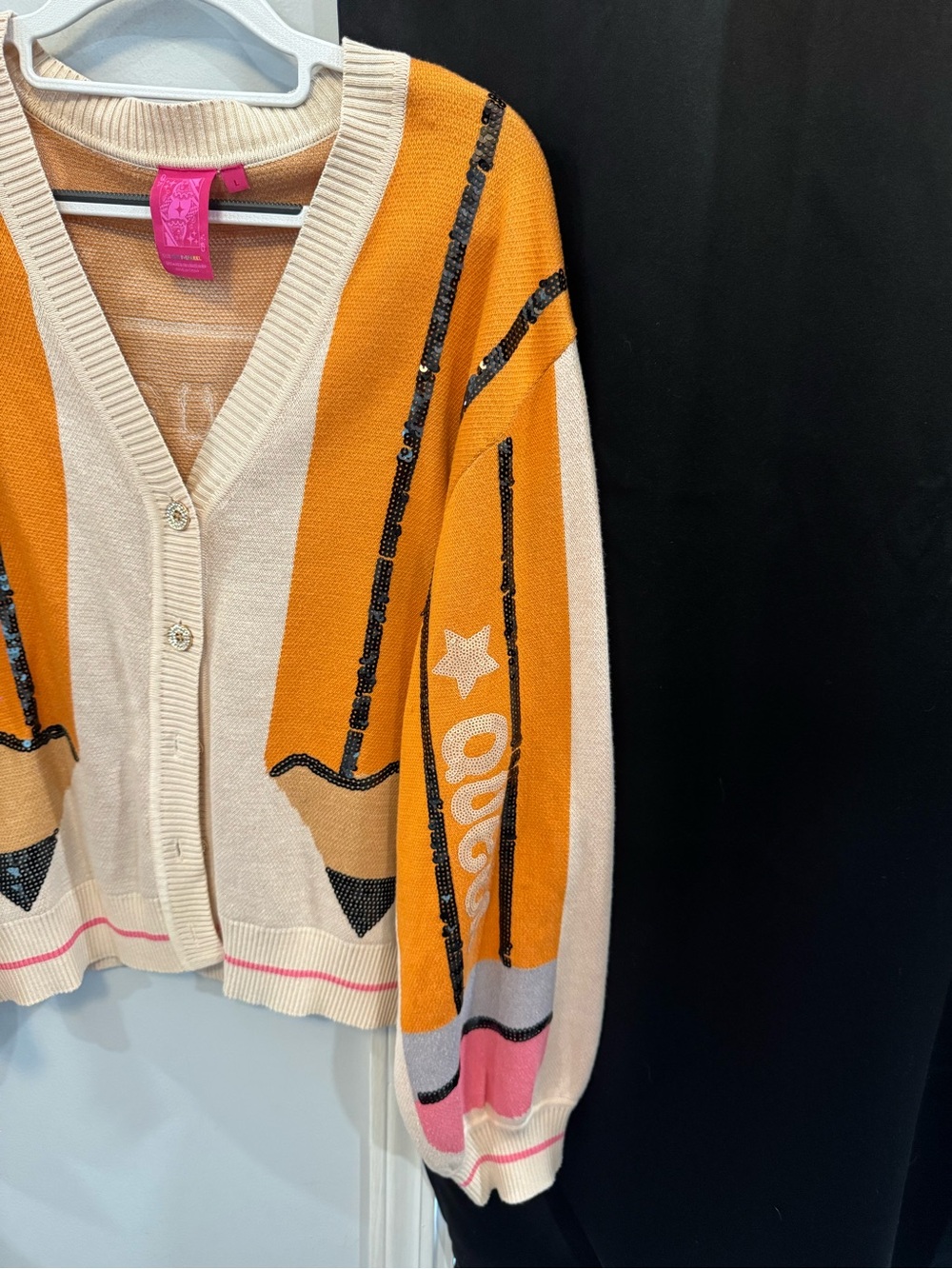 Queen of Sparkles Pencil Button-Up Cardigan | Size Large | Like New - Picture 3 of 4